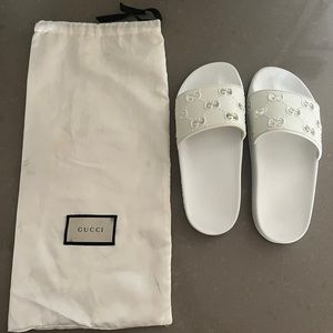Gucci slides white size 8
